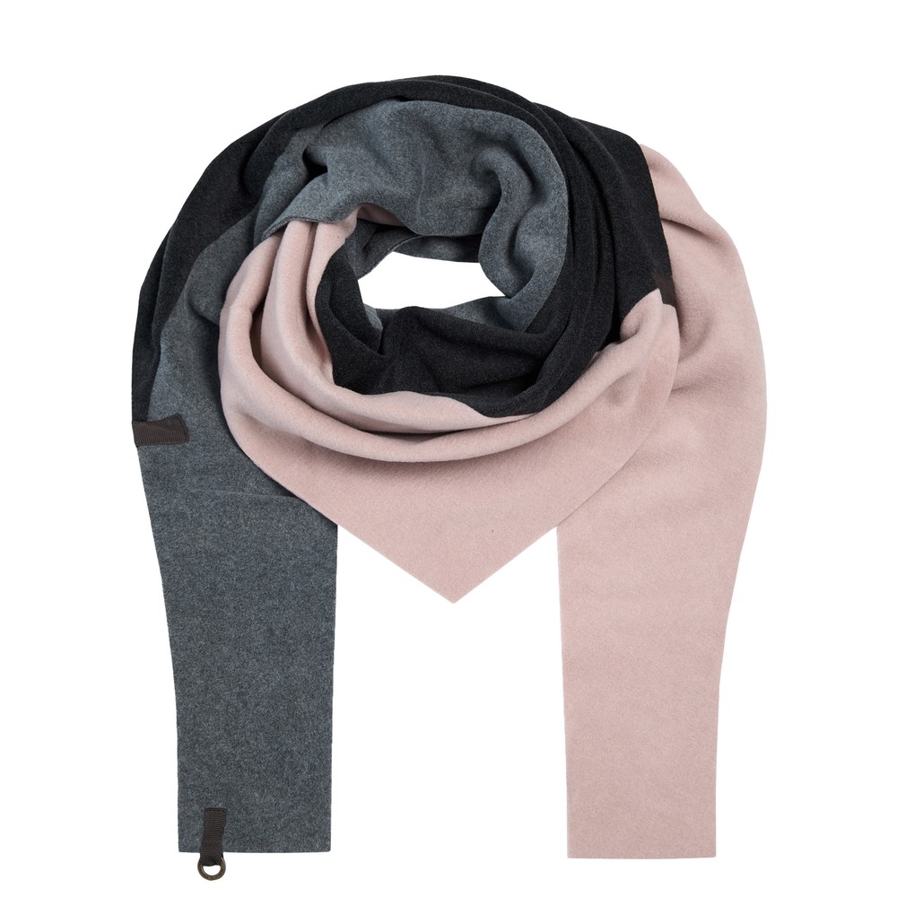 Henriette Steffensen No Waste Nude Triangle Patch Fleece Scarf In Grey Nude Sb