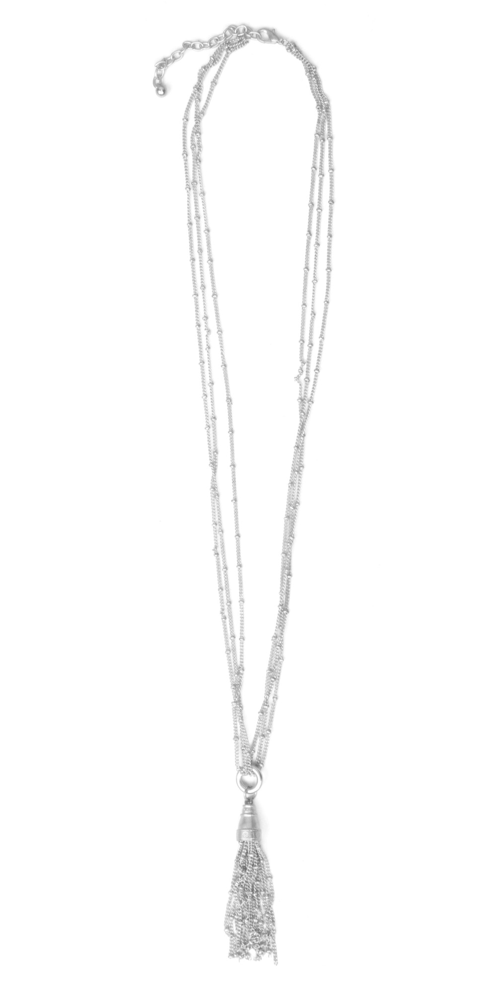 Eliza Gracious Rectangle Faceted Bead Chain Necklace in Bronze/Gold