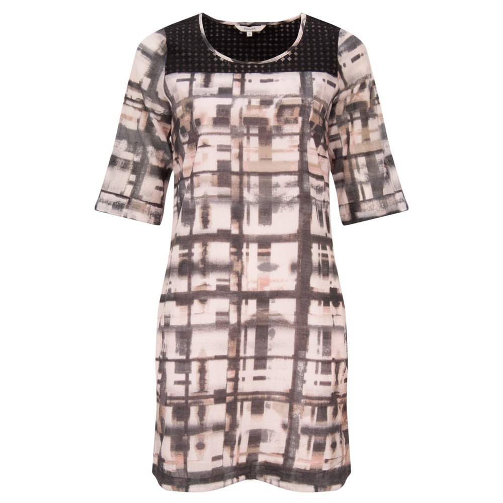 Sandwich Clothing Distorted Check Print Dress in Potpourri