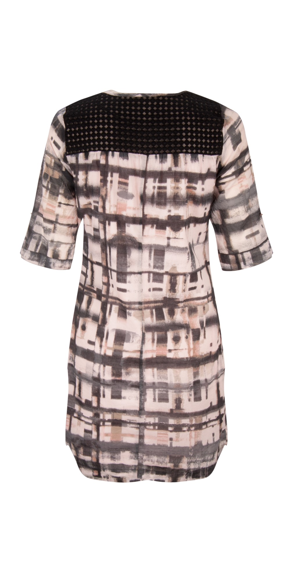 Sandwich Clothing Distorted Check Print Dress in Potpourri
