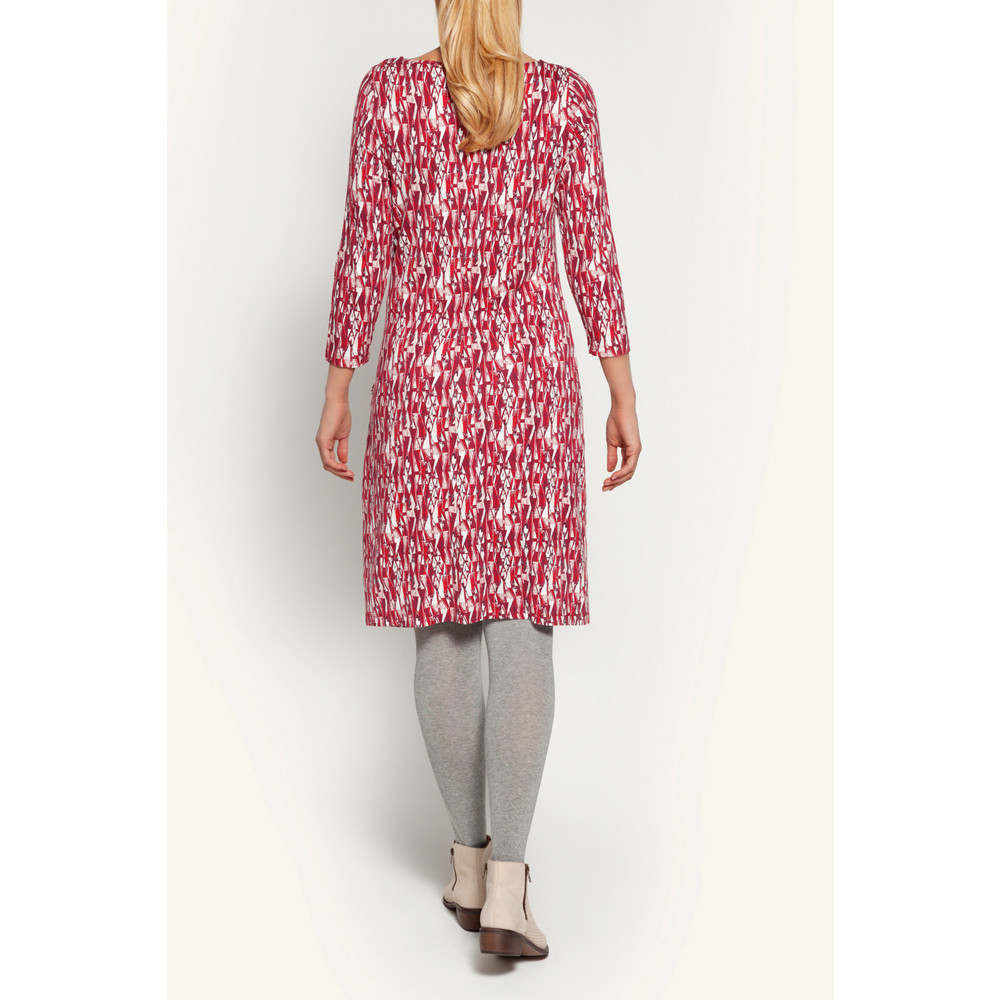 Sandwich Clothing Geometric Stamps Print Dress in Light Cranberry