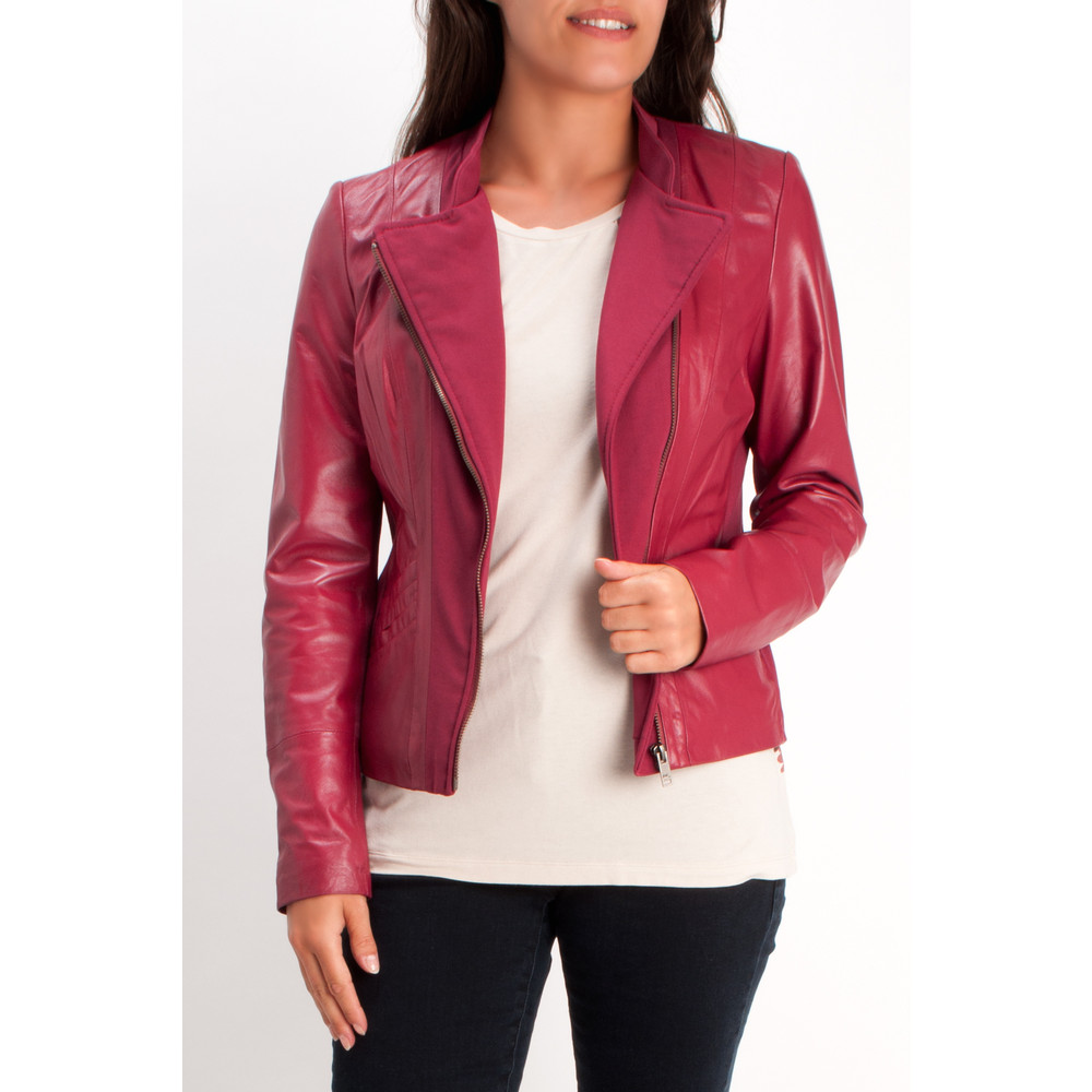 cranberry leather jacket