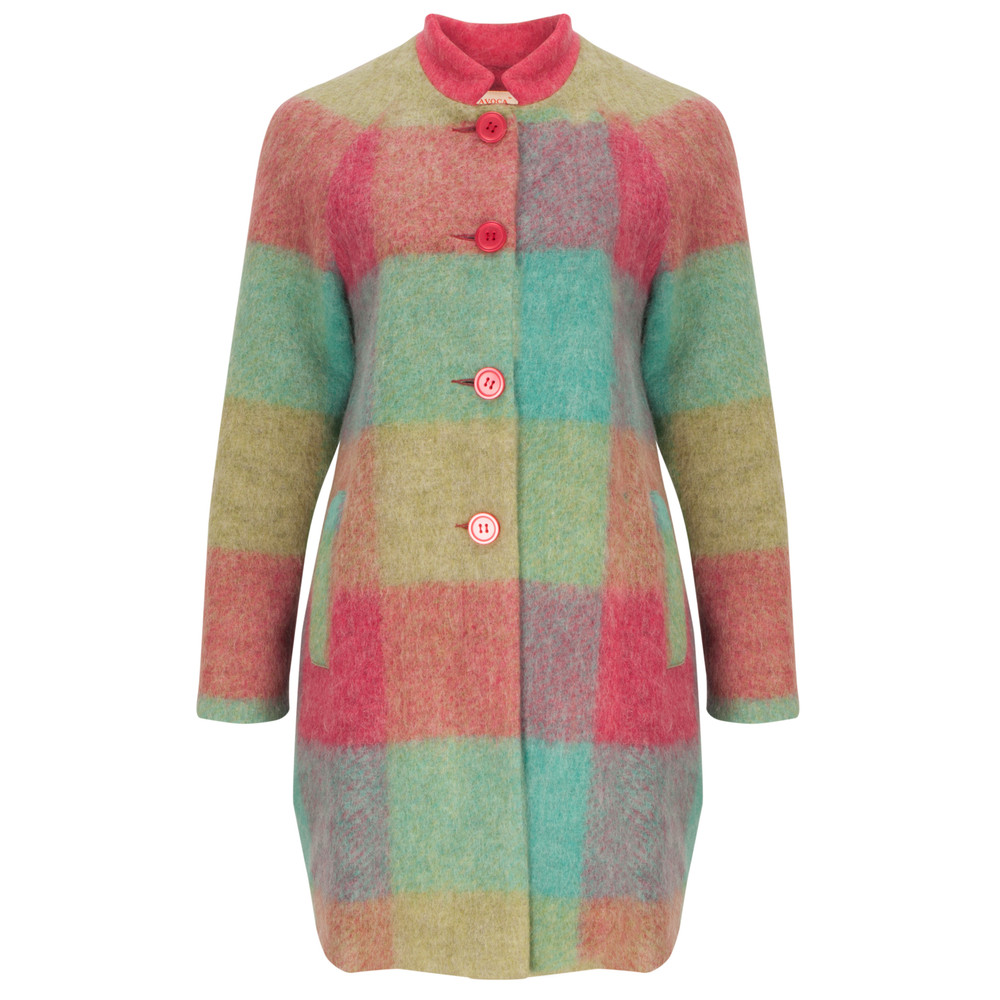 Avoca Checkers Coat in Multi