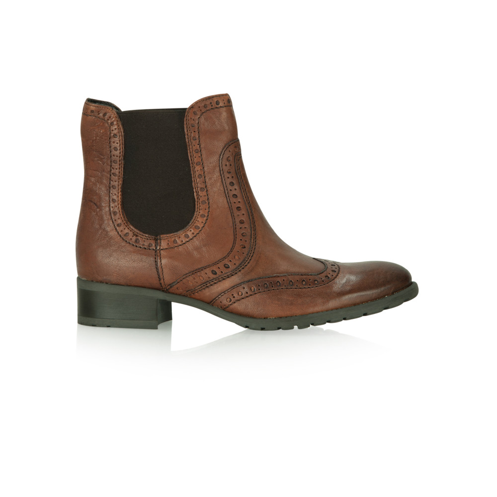 Cara Footwear Brogue Chelsea Ankle Boot in Whisky Cara Footwear Brogue Chelsea Ankle Boot in Whisky