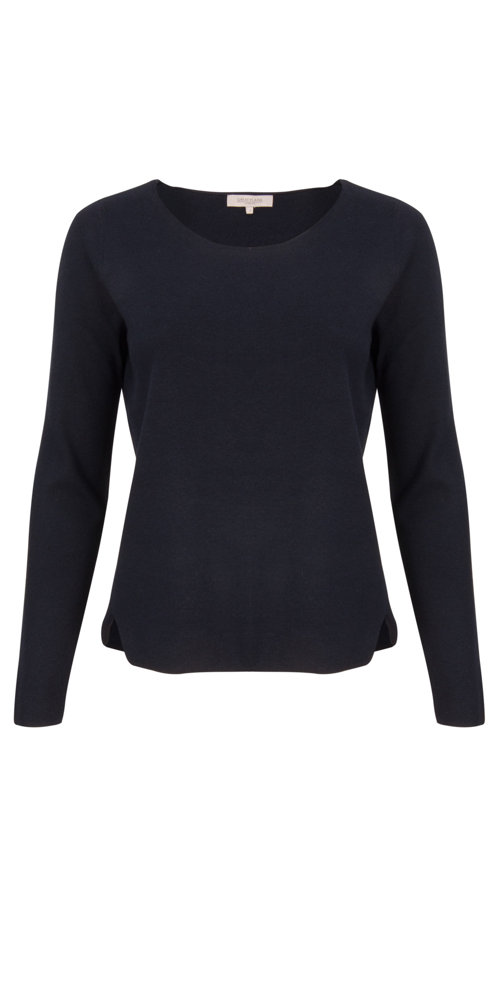 Great Plains Steph Knits Elbow Patch Jumper in True Navy/Charcoal