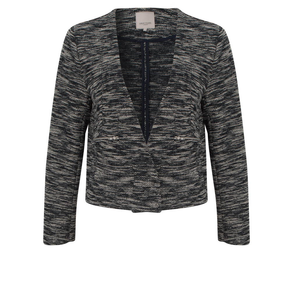 Great Plains Torquay Slub Jacket in True Navy/Seasalt