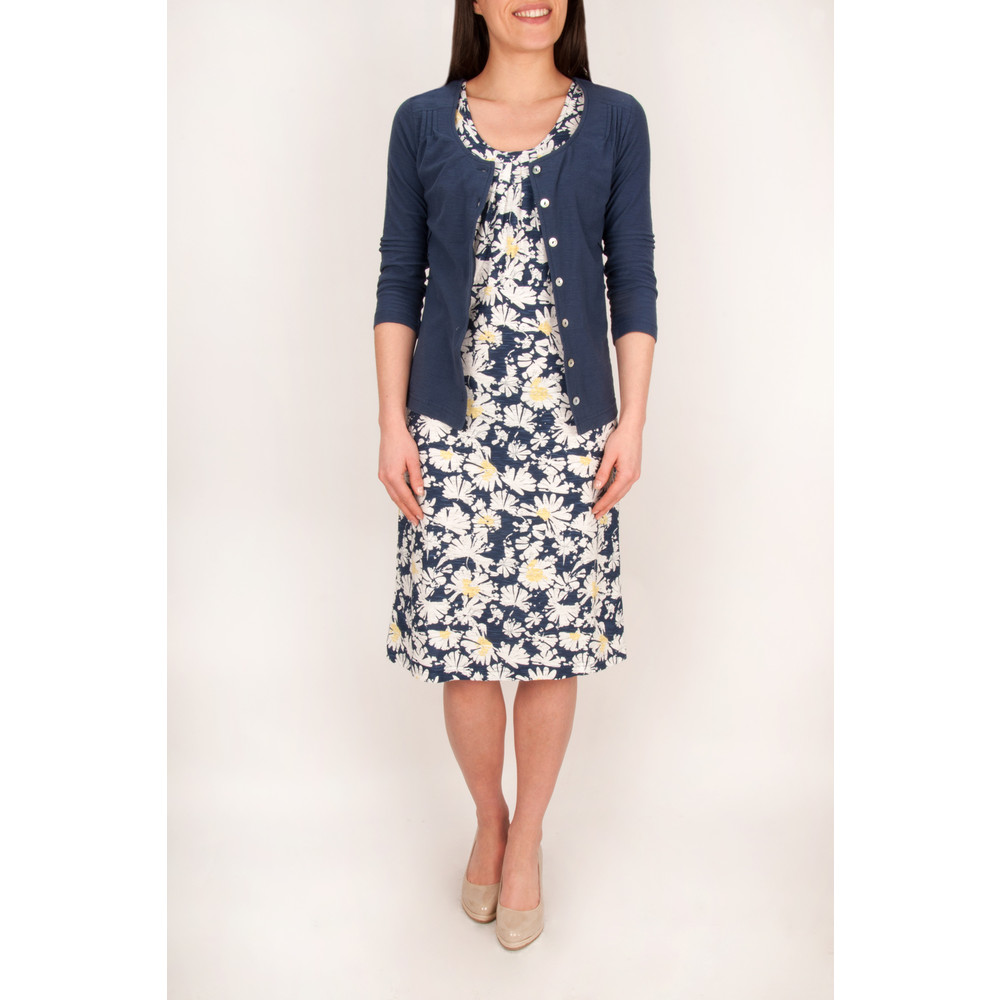 Adini Fiji Print Coral Dress in Harbour Blue