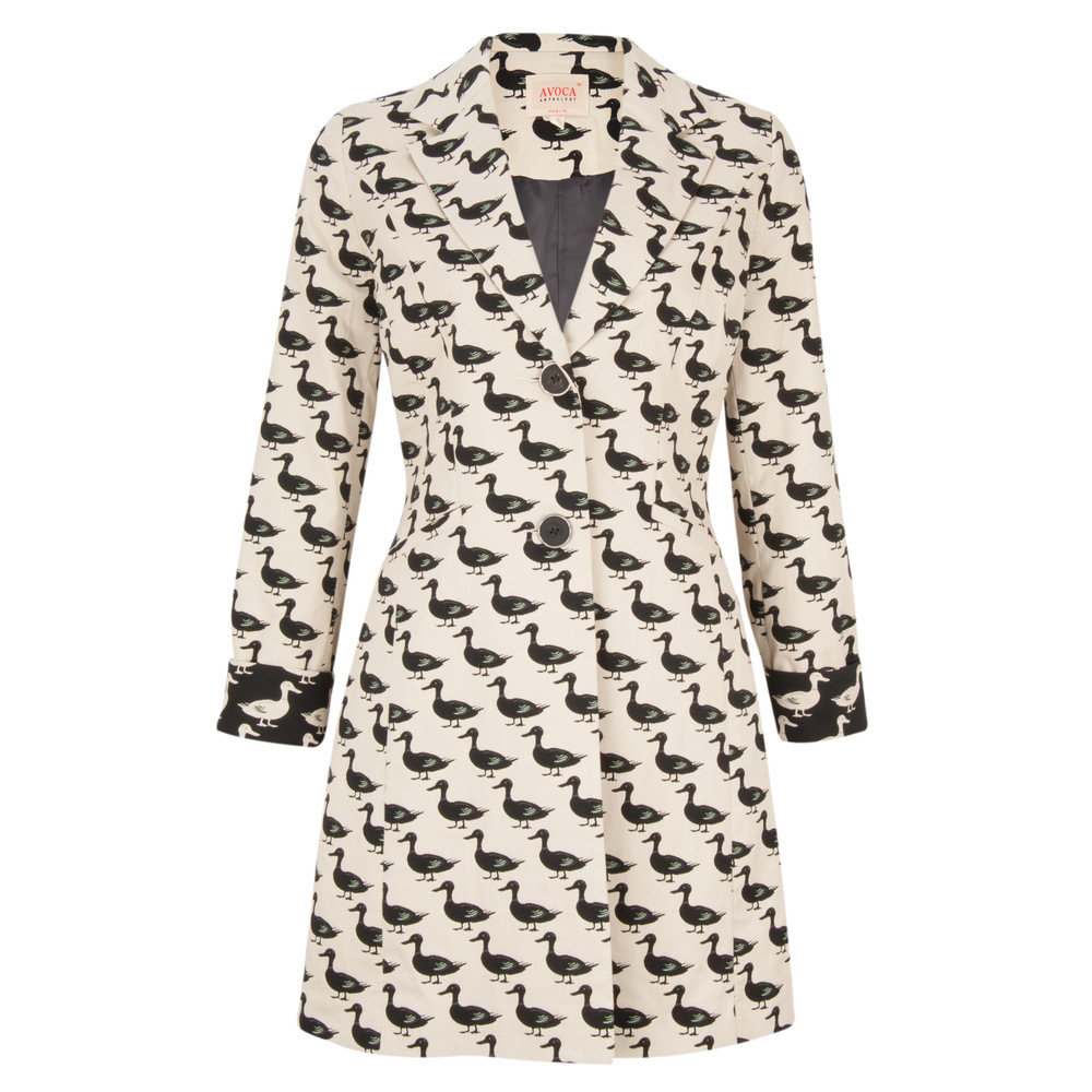 Avoca Quack Coat in Black/Ecru/White