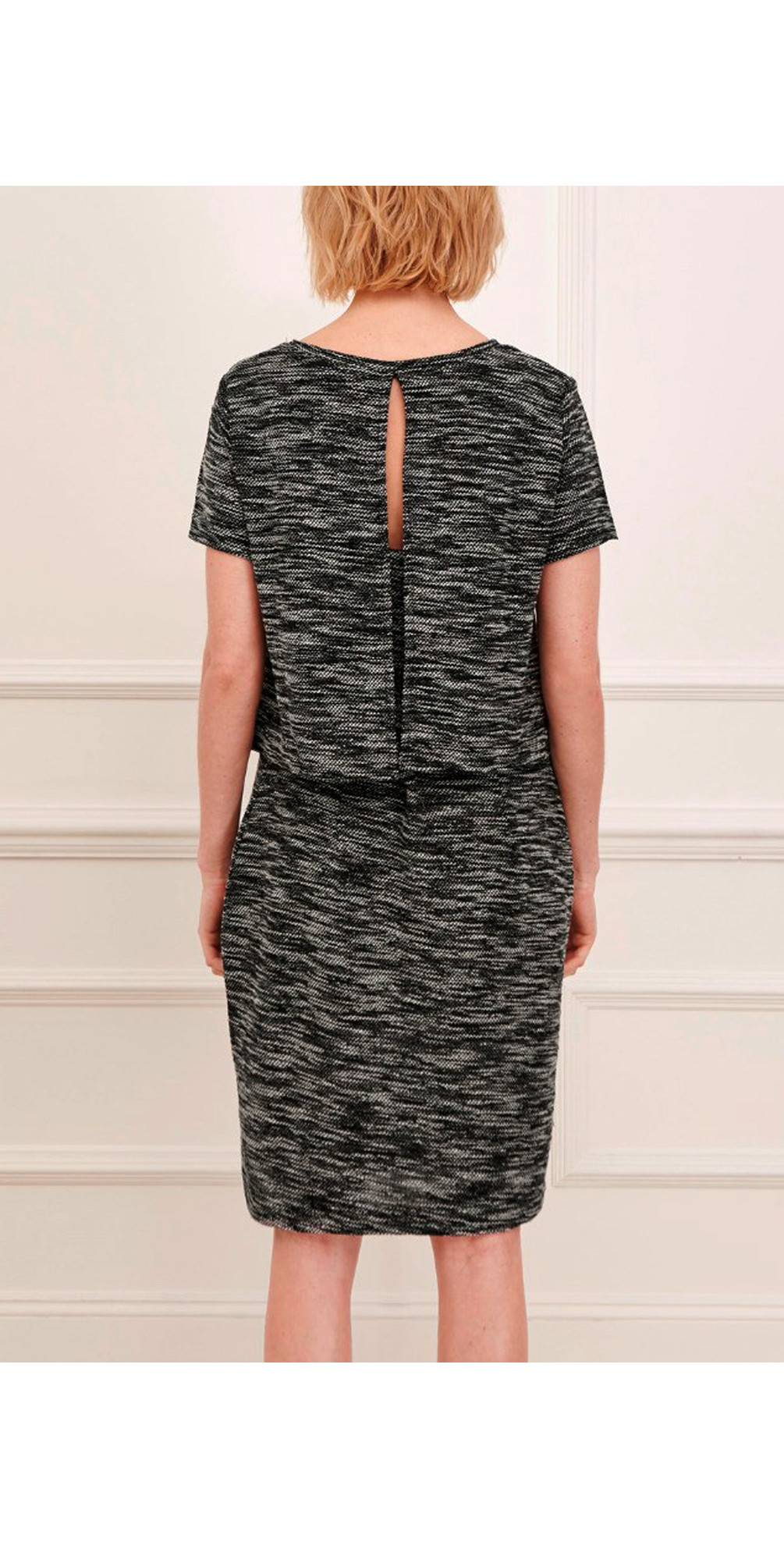 Great Plains Torquay Slub Winged Back Dress in True Navy/Seasalt