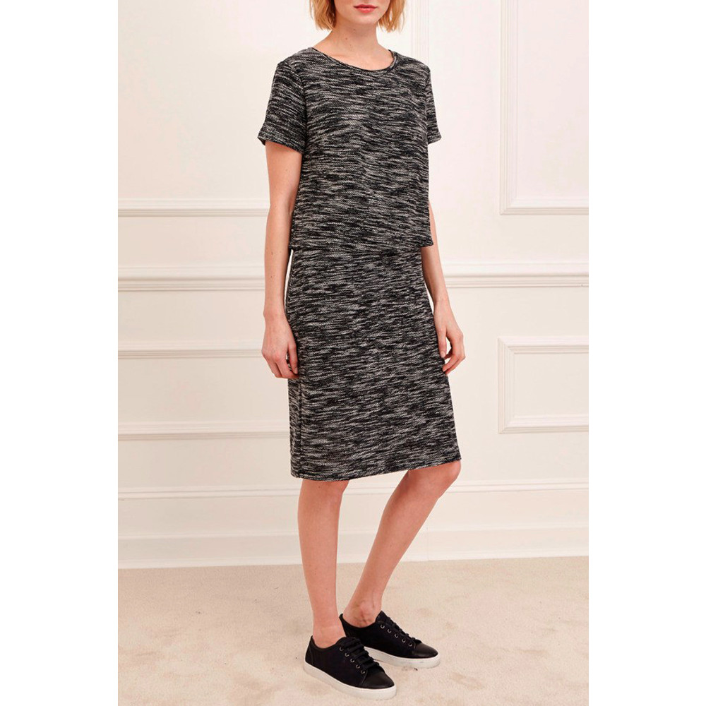 Great Plains Torquay Slub Winged Back Dress in True Navy/Seasalt