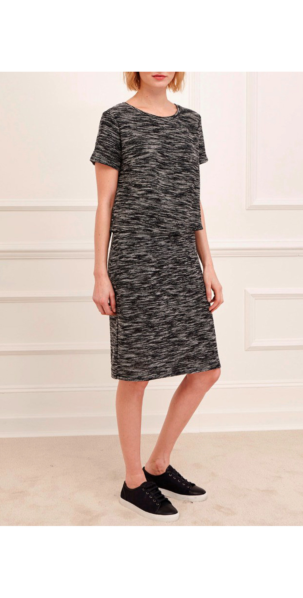 Great Plains Torquay Slub Winged Back Dress in True Navy/Seasalt