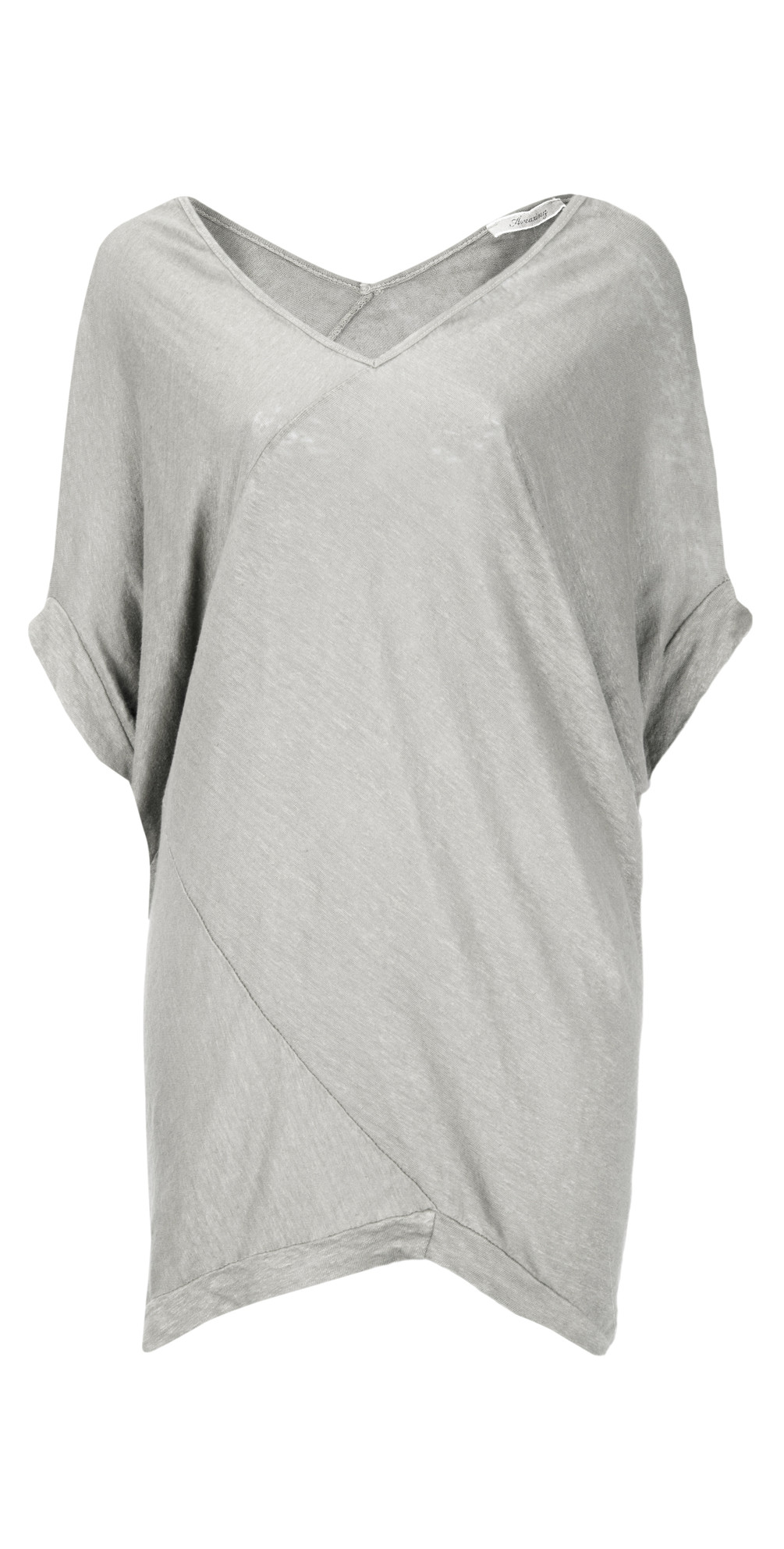 Amazing Woman Gemini Sally Oversized Linen Knit Top in Grey