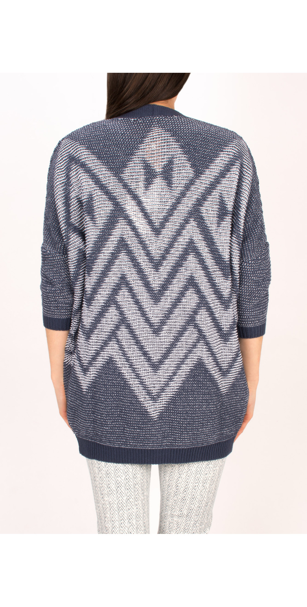 Sandwich Clothing Tape Knitting Cardigan in Mood Indigo