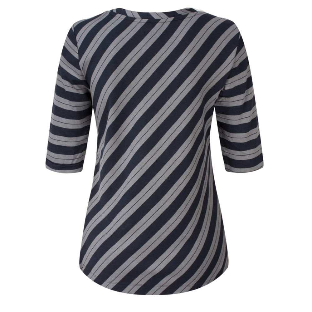 Sandwich Clothing Striped Viscose Jersey Top in Blue Nights
