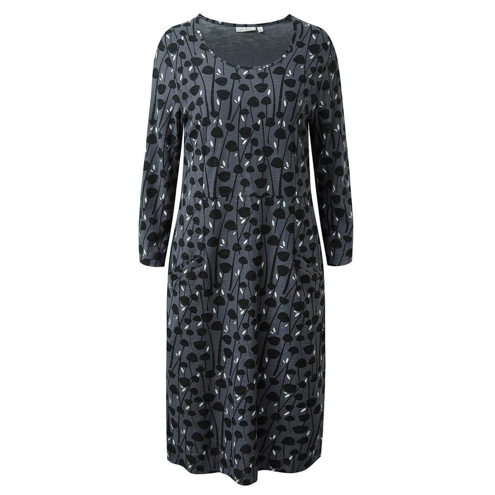 Adini Porcini Print Sierra Dress in Charcoal