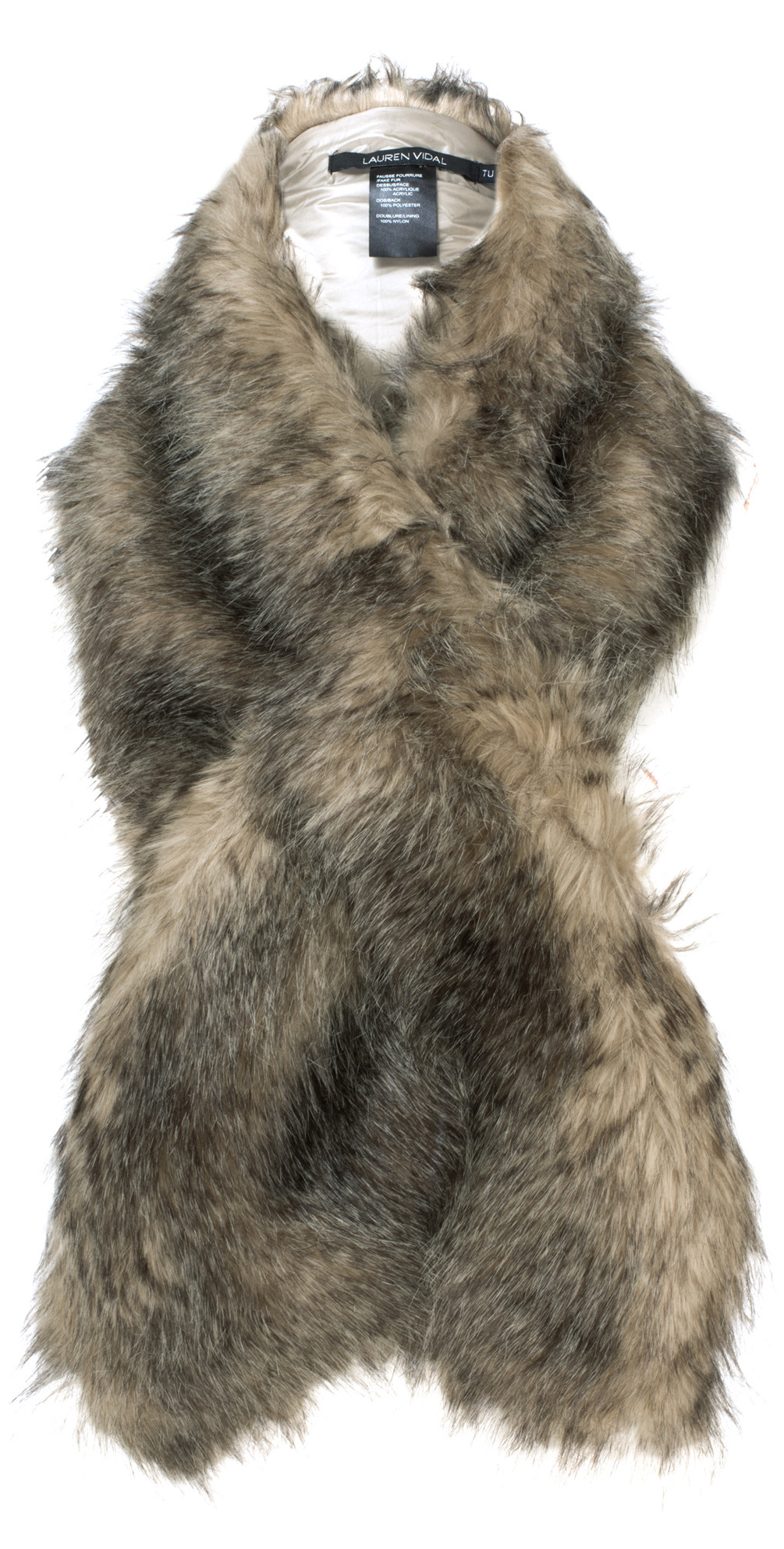 Lauren Vidal Dean Faux Fur Shawl Tippet in Wood