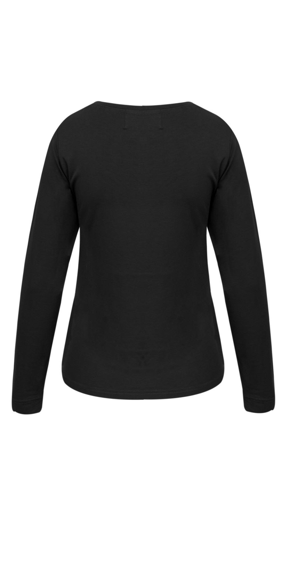 Masai Clothing Basic Cream Long Sleeve Top in Black
