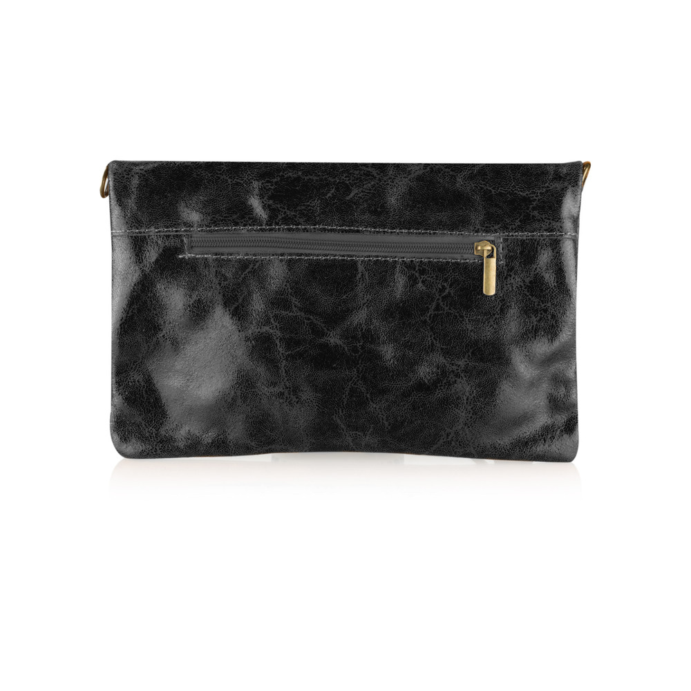 ItaliaB Casta Glazed Clutch in Black
