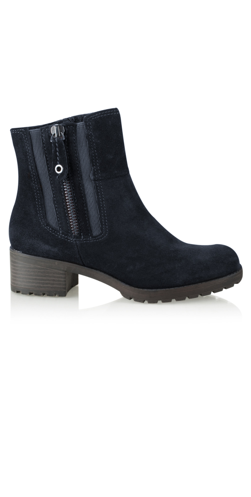 Marco Tozzi Chunky Sole Suede Ankle Boot in Navy