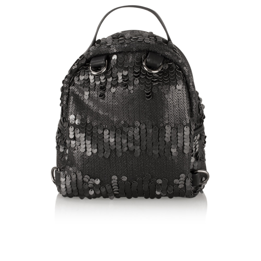 AlexMax Cara Matt Sequin Mini Backpack in Black