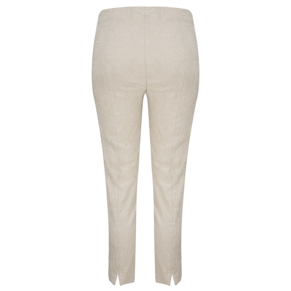 Robell Rose 09 Jacquard Slimfit 7/8 Trouser in Beige