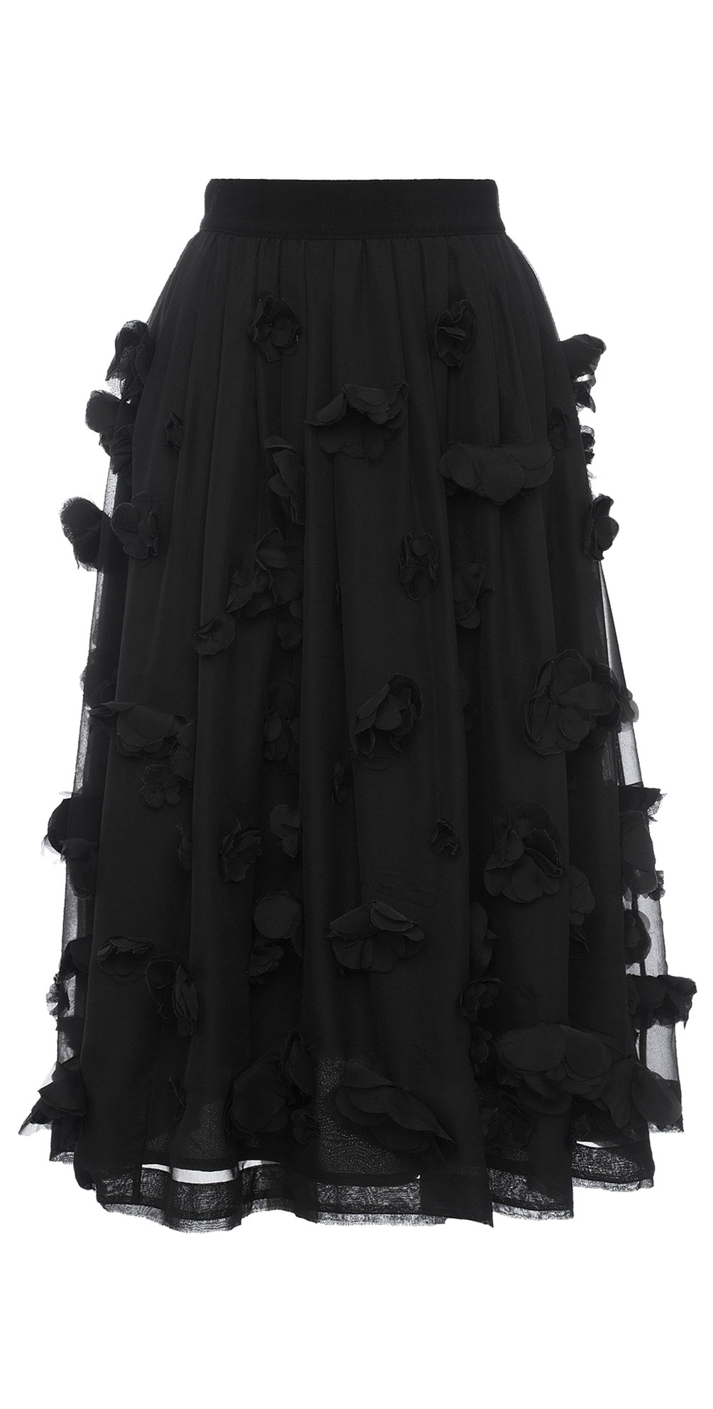 French Connection Agnes Floral Maxi Skirt in Black