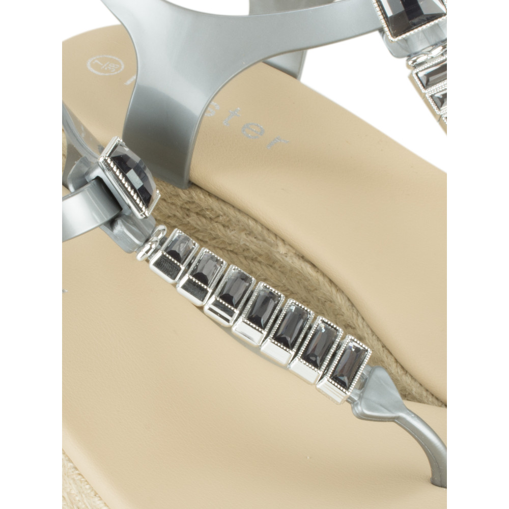 Holster Heaven Espadrille Wedge in Silver