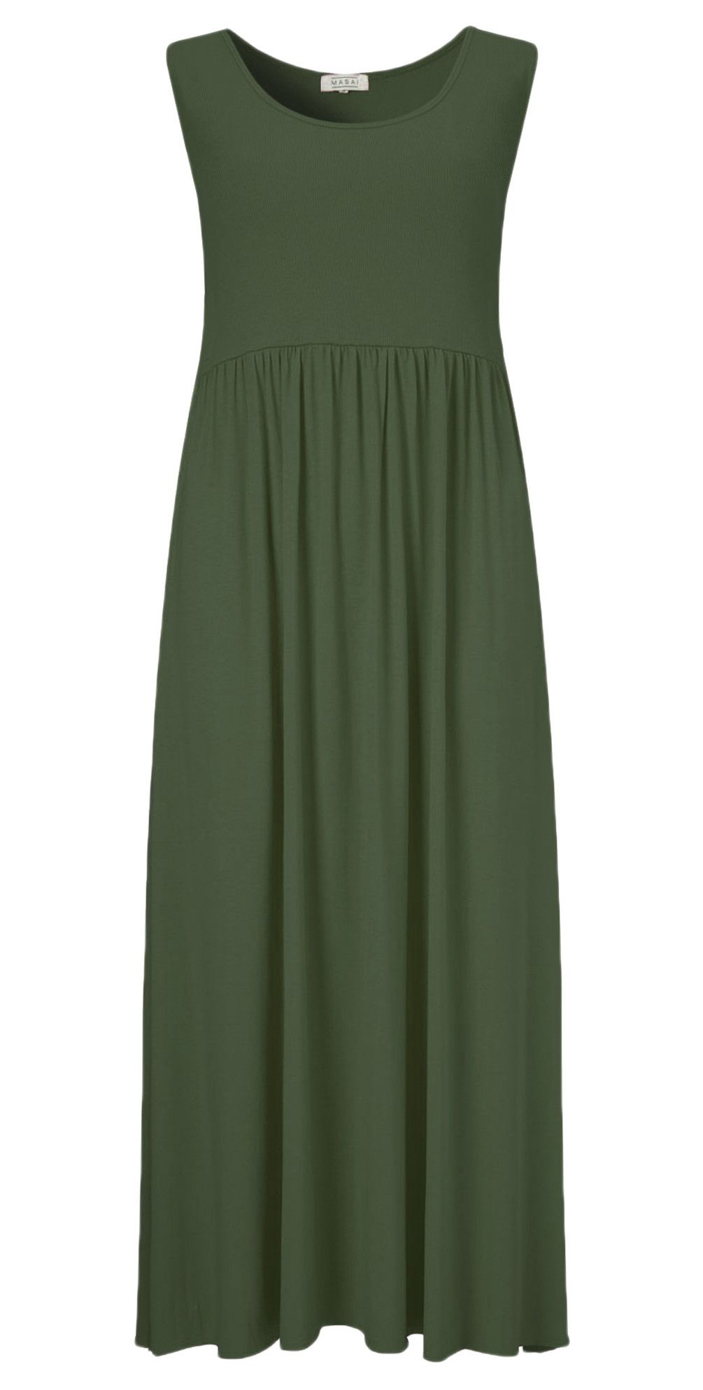 Masai Clothing Ona Fitted Dress in Reseda Green