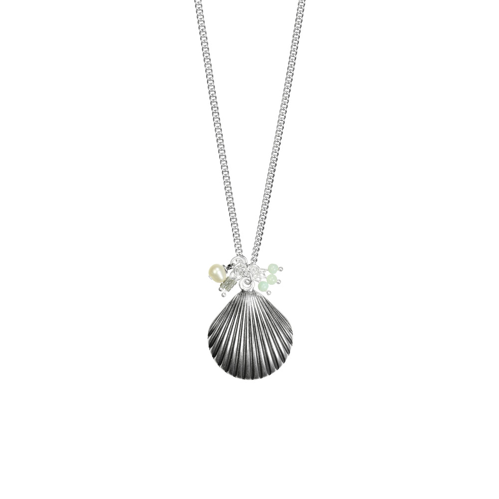 Hult Quist Seashell Long Necklace in Silver
