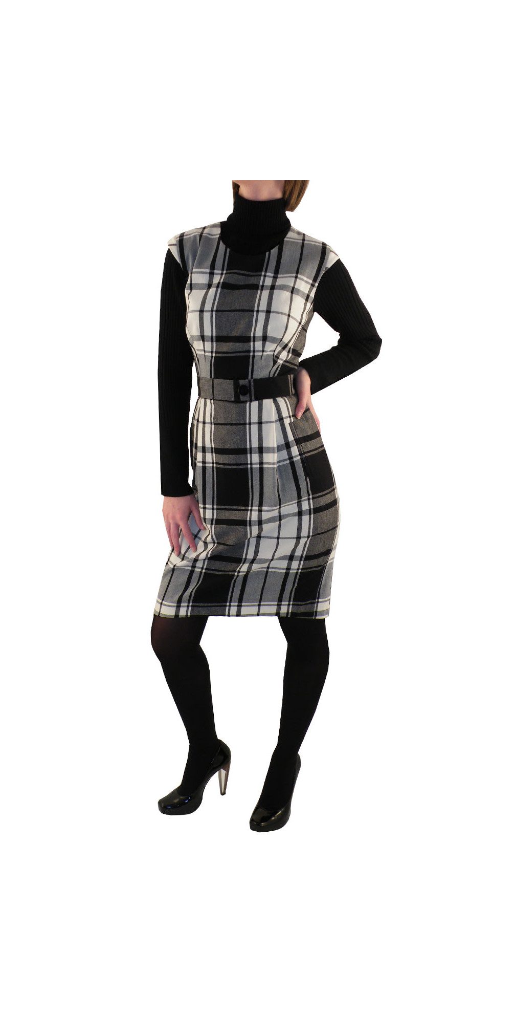 HOBBS Ribbed Polo Neck in Black