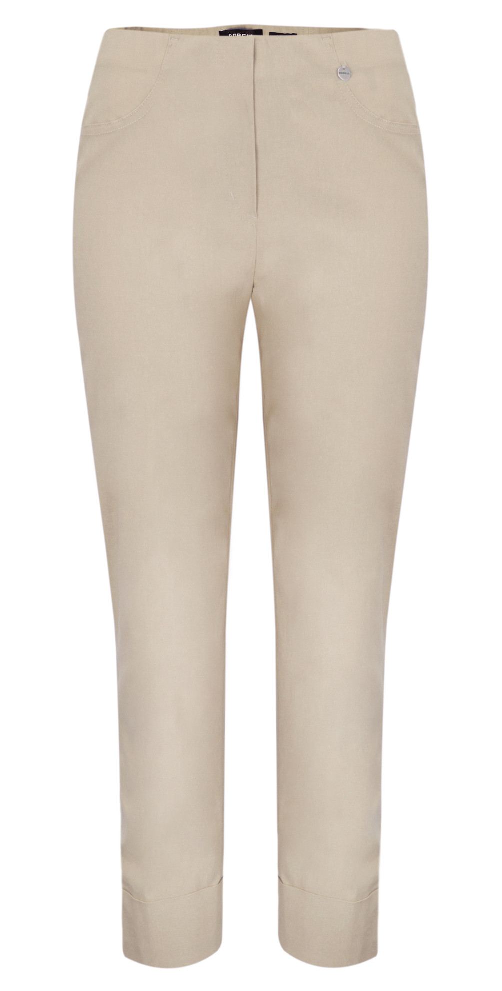 Robell Trousers Bella 7/8 Cropped Trouser in Taupe