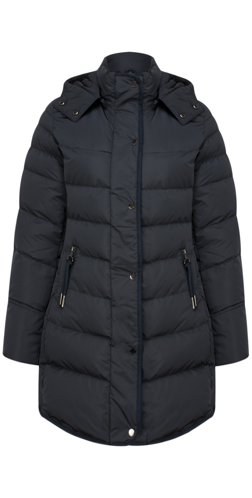 RINO AND PELLE Nusa Classic Longline Padded Coat in Navy