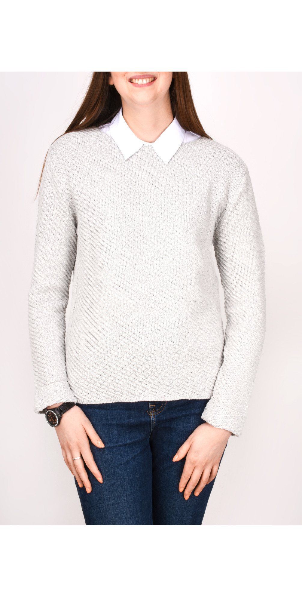 Sandwich Clothing Shirt Insert Collar in Pure White