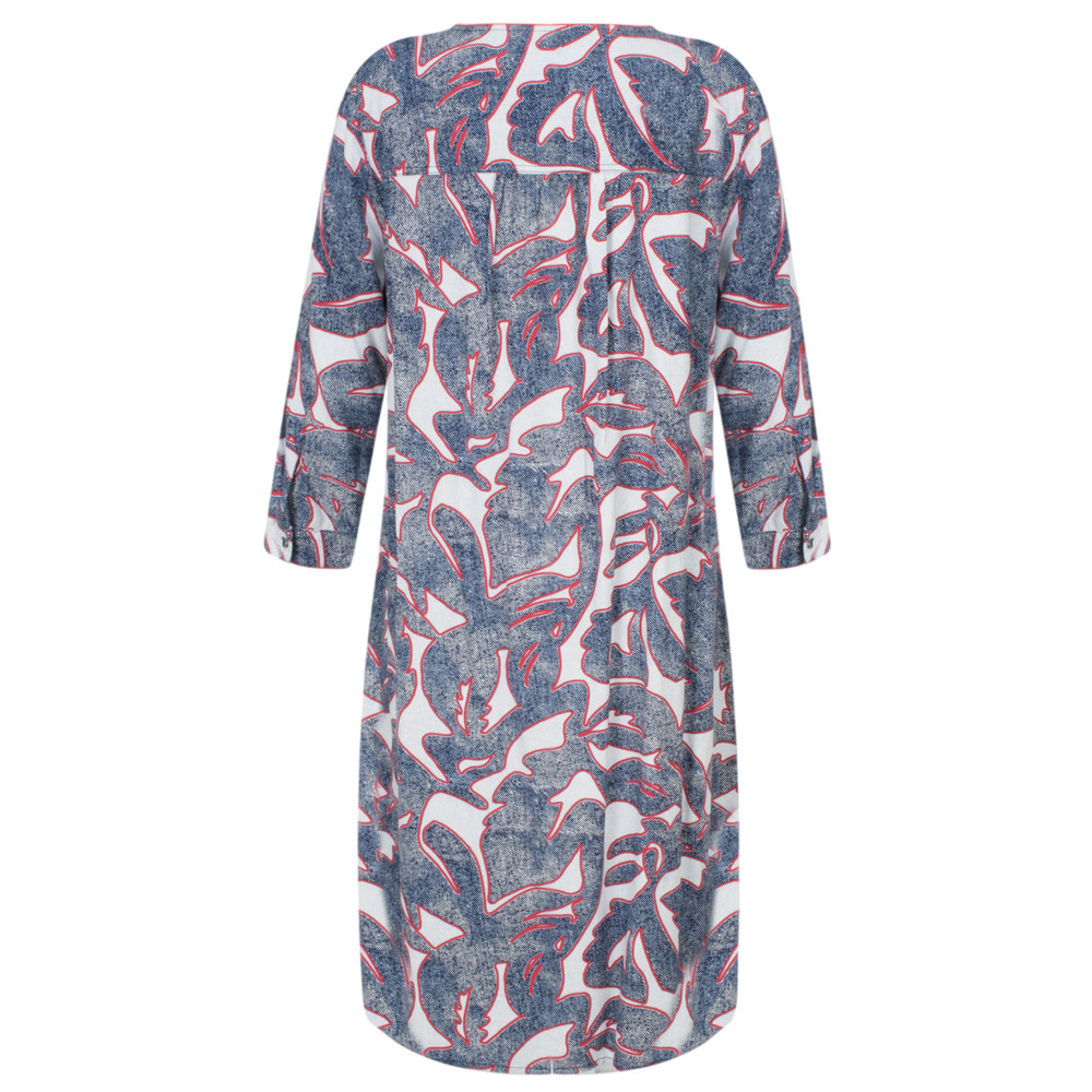 Sandwich Clothing Abstract Denim Inspired Dress in Navy