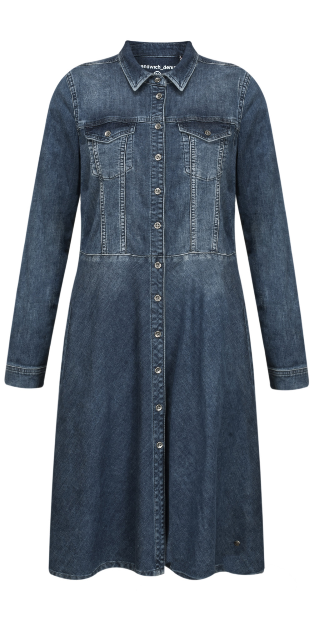 sandwich denim dress Sandwich Clothing Clean Denim Dress in Indigo