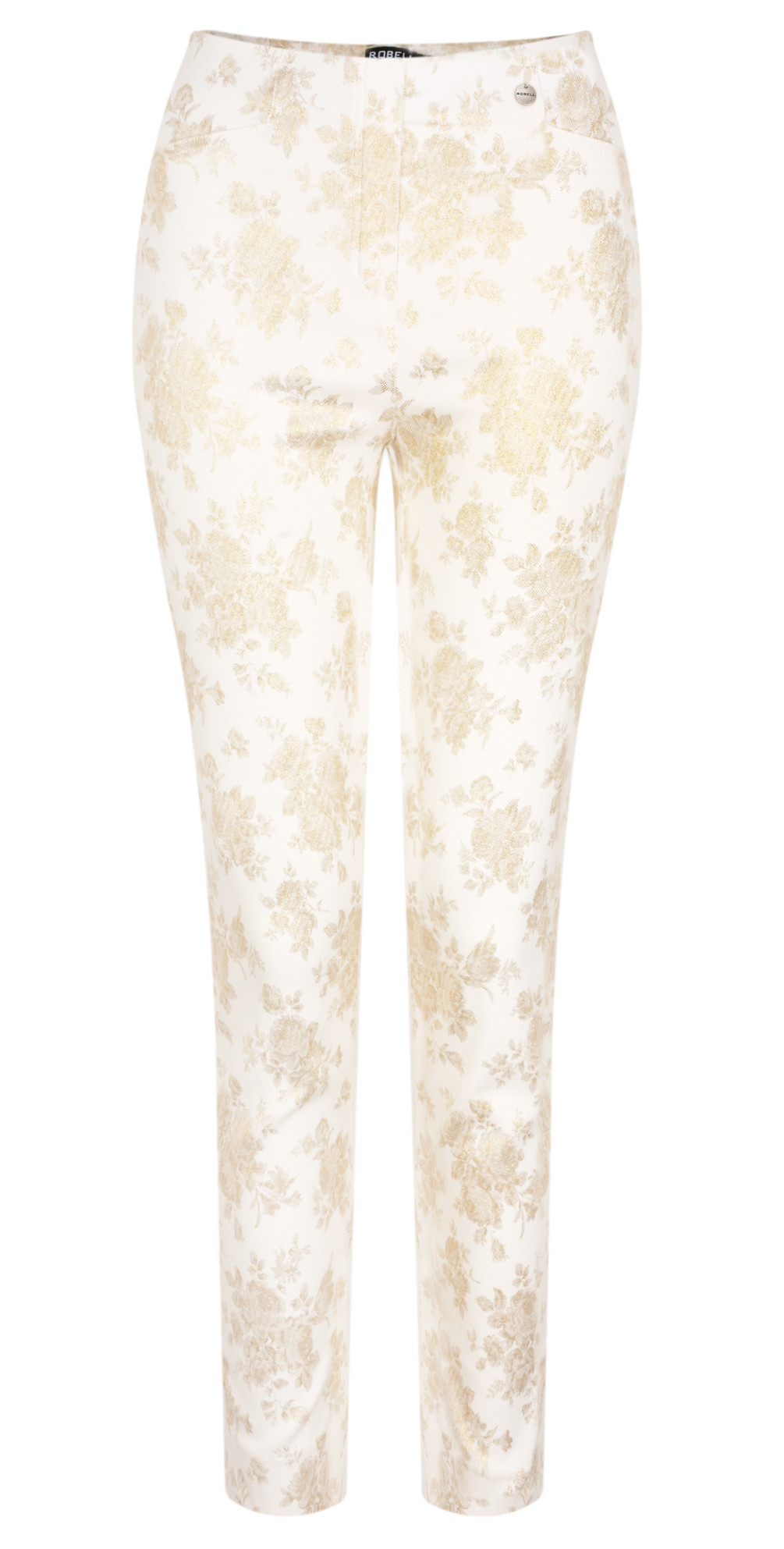 Robell Rose 09 Triangle Print Trouser Navy & White 69