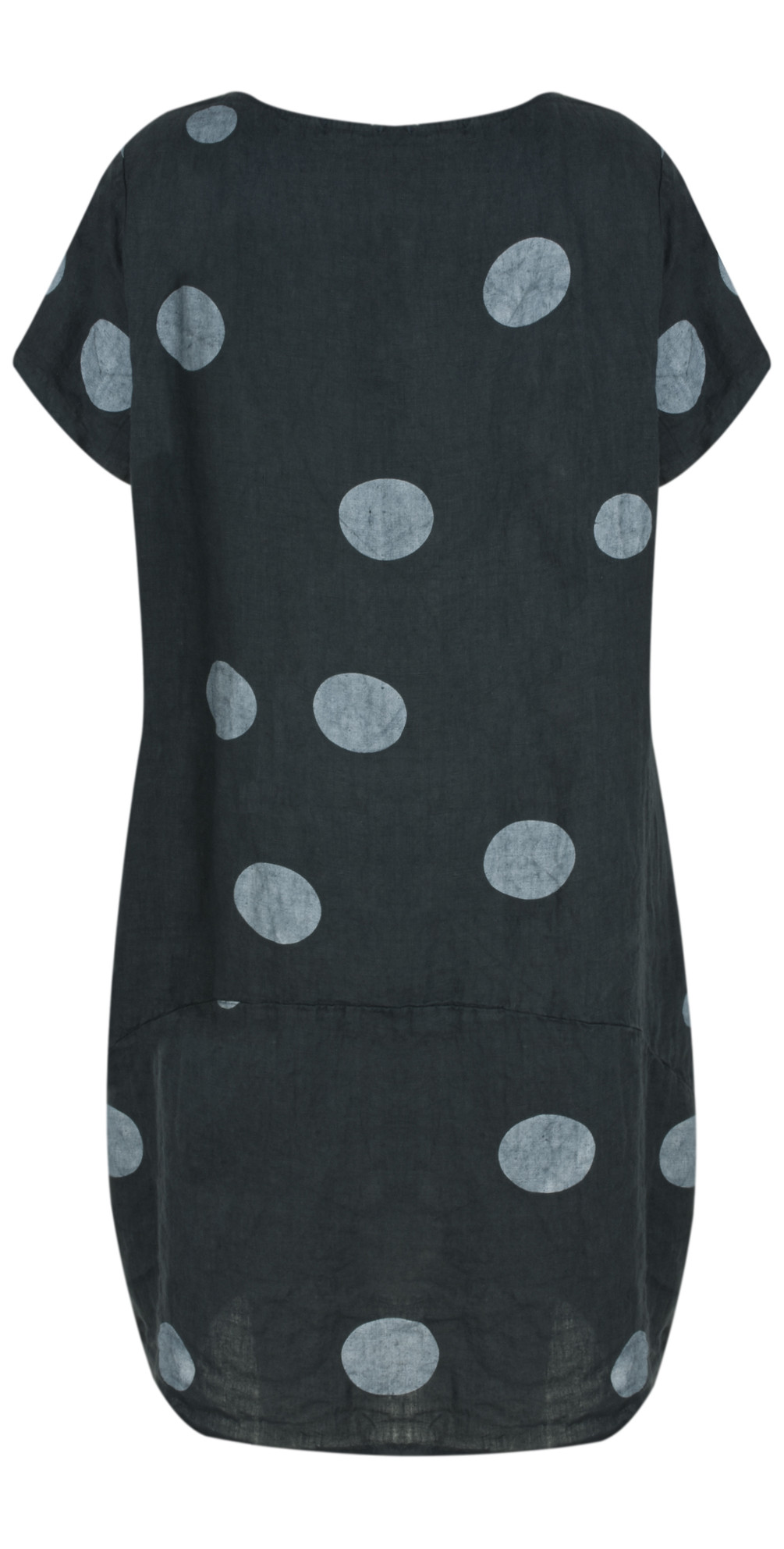 Arka Dottie Linen Dress in Navy Blue