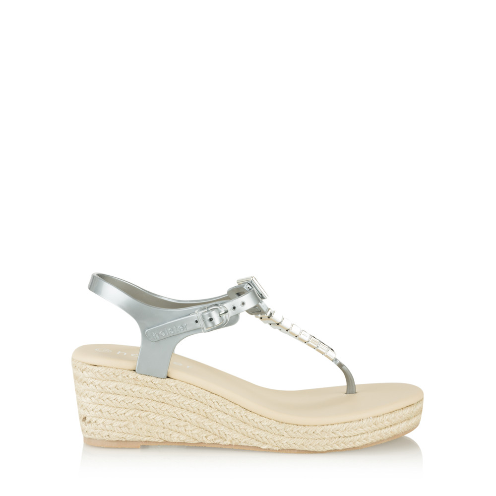 Holster Heaven Espadrille Wedge in Silver