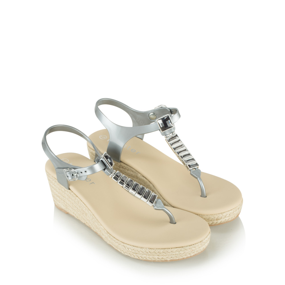 Holster Heaven Espadrille Wedge in Silver