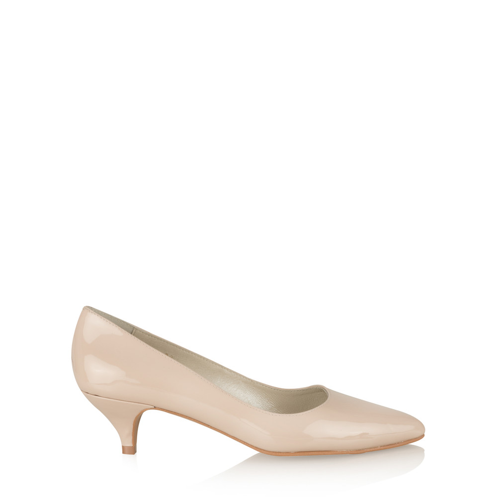 nude patent kitten heels