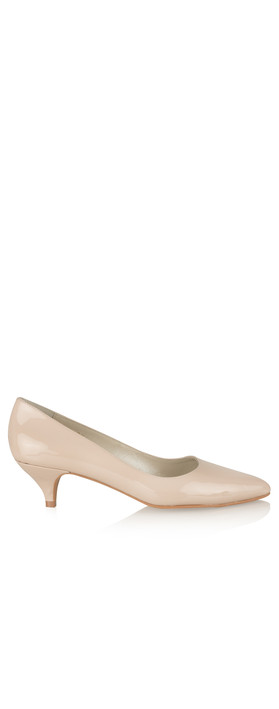 nude patent kitten heels