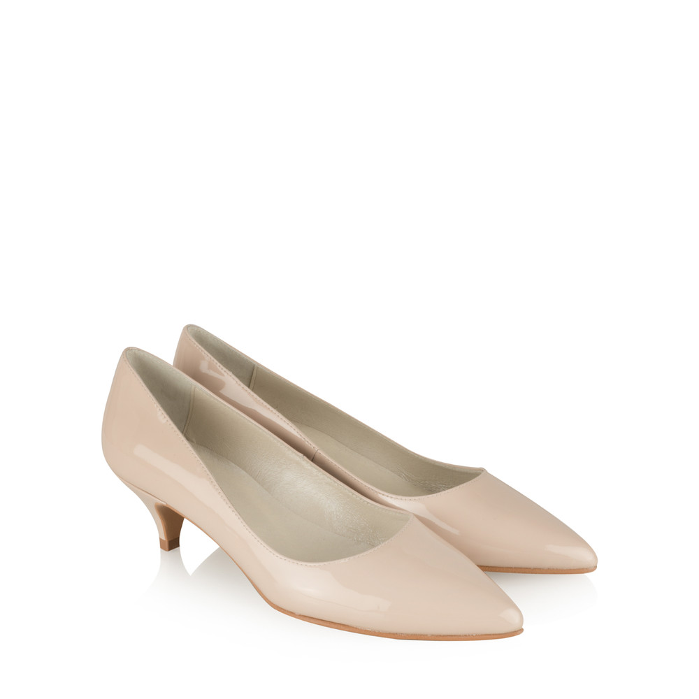 nude patent kitten heels
