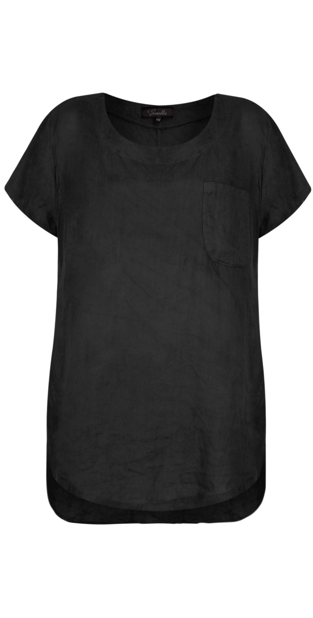Fenella Agata Oversized Linen Top in Black