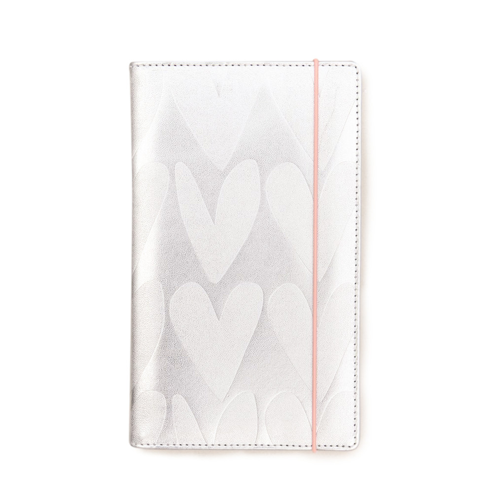 Caroline Gardner Hearts Travel Wallet in Silver