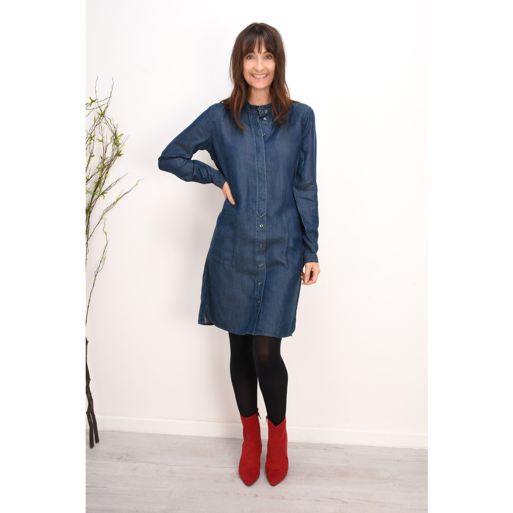 Sandwich Clothing Denim Tie Waist Dress in Blue Denim