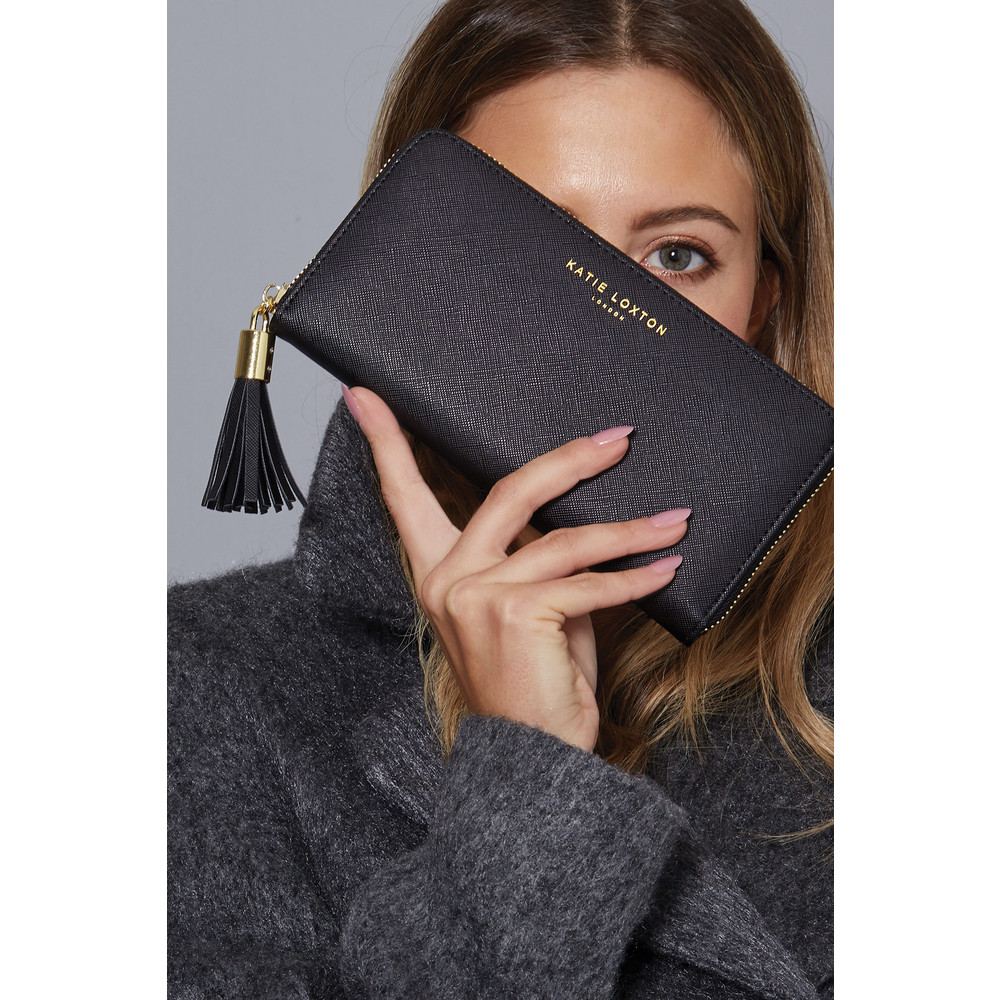Katie Loxton Tassel Large Purse in Black