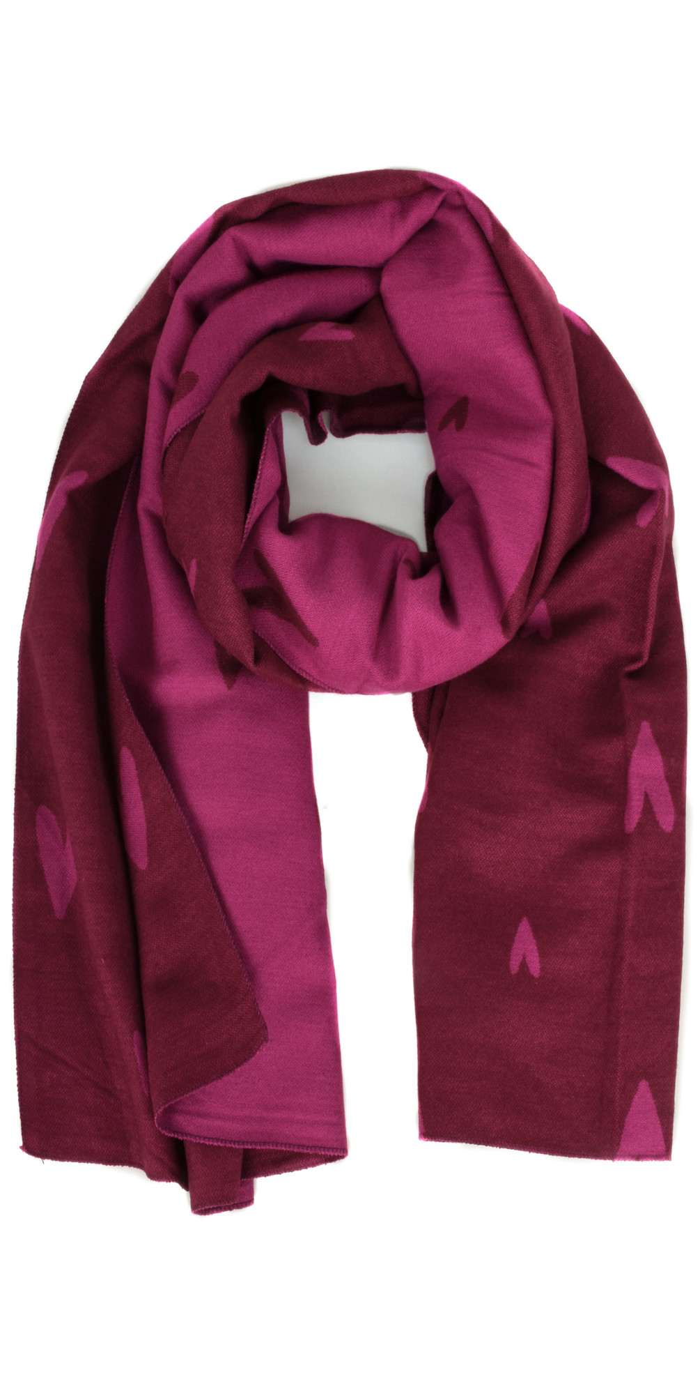 Katie Loxton Blanket Heart Scarf in Berry Pink