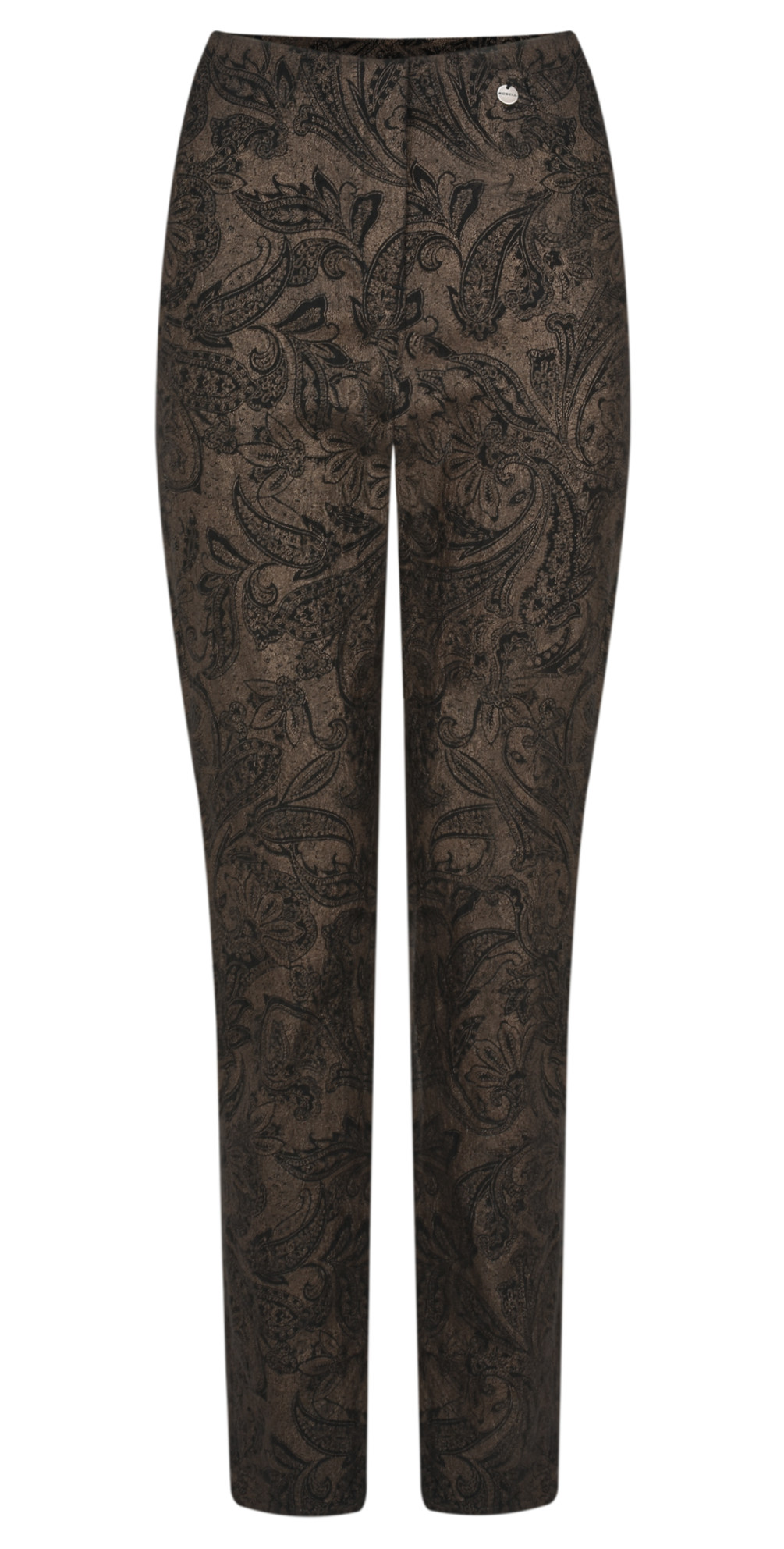 Robell Bella 78cm Paisley Jacquard Trouser in Black
