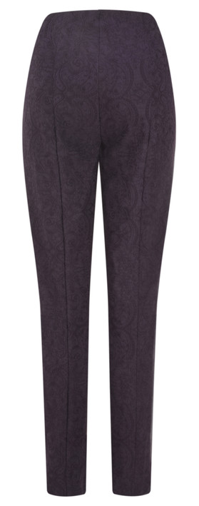 Robell Trousers Marie Jacquard Trouser in Plum 591