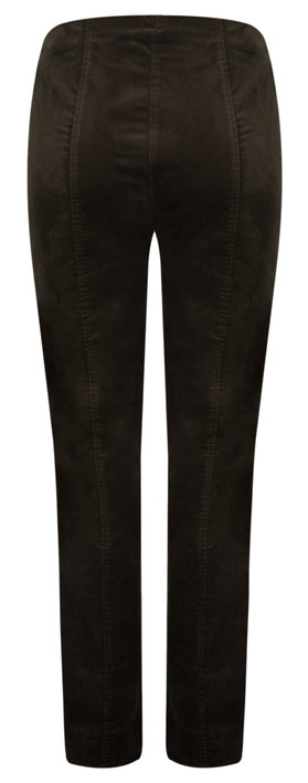 Robell Trousers Marie Stretch Cotton Velvet Slim Full Length Trouser in 38 Brown
